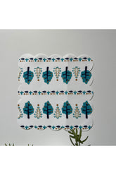 Yeşil Ağaç Desenli Fincan Uyumlu Desenli Kokteyl Peçetesi Kumaş